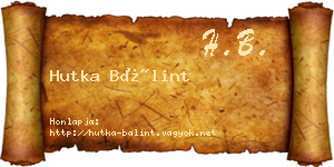 Hutka Bálint névjegykártya