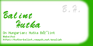 balint hutka business card